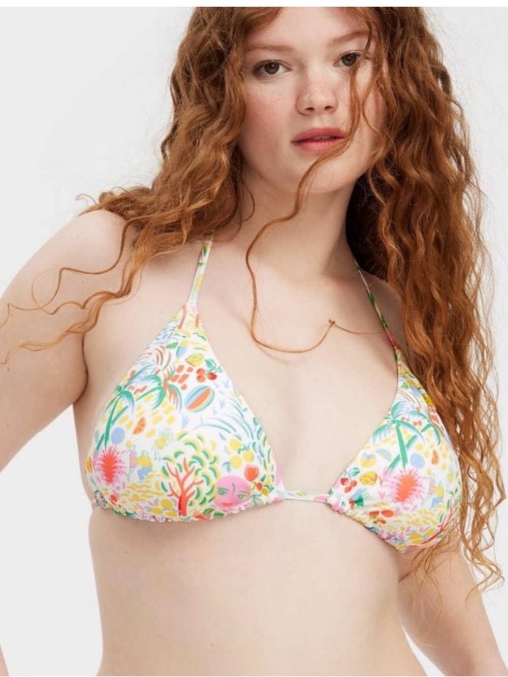 Women's Vacation/Star Geo Reversible Triangle Bikini Top Yellow/Green 
NWT XXS - Picture 9 of 13